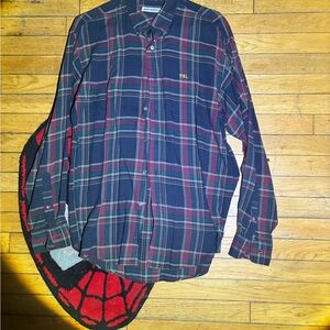 Saint Laurent Casual Blue and Red Plaid Shirt